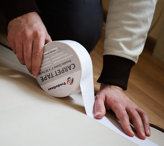 TradeGear Double Sided Carpet Tape - 2” x 30 Yards High Tensile Strength Rug Tape, Strong Adhesion, Durable, Residue Free, Easy to Install & Peel Off - TradeGear