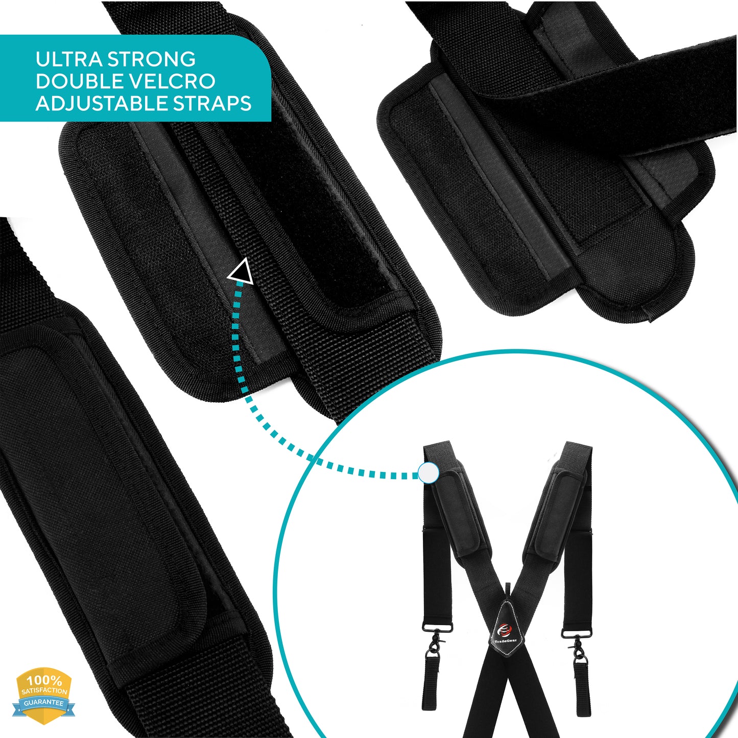 Tool Belt Work Suspenders w/Adjustable Velcro