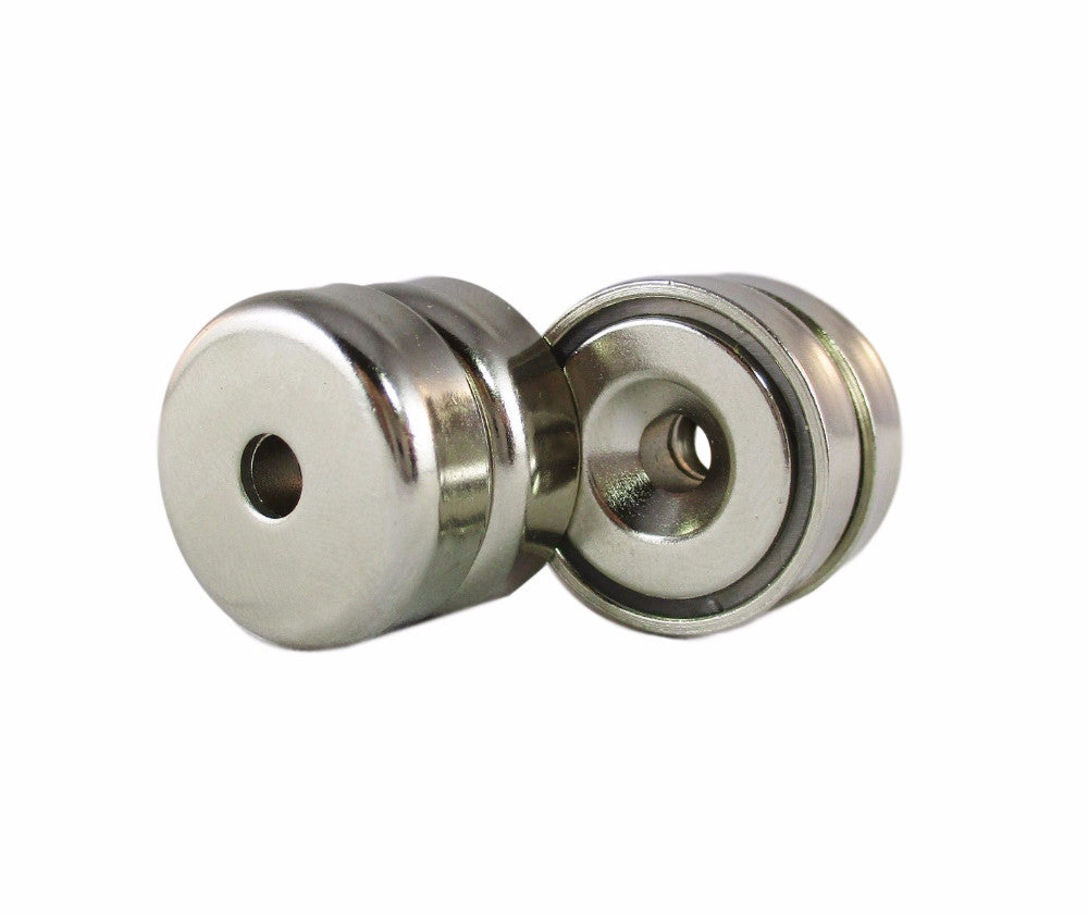 Manic Magnets - (4 Pack) 20 Lb. Pull Force, Countersunk Hole for #8 Bolt Size, Rare Earth Neodymium (N35) - TradeGear