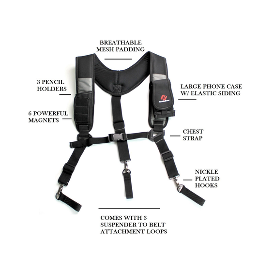 Magnetic 3 Point Suspenders
